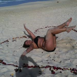 Frolicking In the sand in Lanikai Oahi