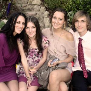 My three oldest kids and I at my sister's wedding in Laguna Cyn in 2012. From left to right, me, Brianna, Alex, and Beau. Love my kids!