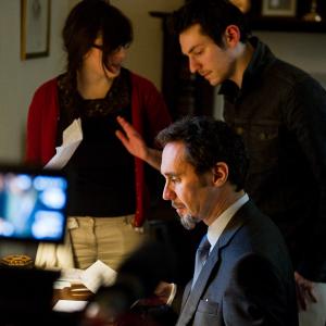 Adam Stephen Kelly, Guy Henry and Natalie Hanley on the set of Done In.