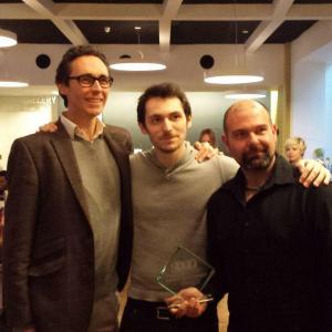 Adam Stephen Kelly, Guy Henry and SJ Evans at the 2015 Cardiff Independent Film Festival.