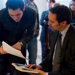 Adam Stephen Kelly and Guy Henry on the set of Done In