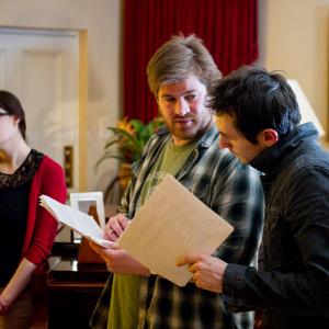 Adam Stephen Kelly, Graham Neale and Natalie Hanley on the set of Done In.