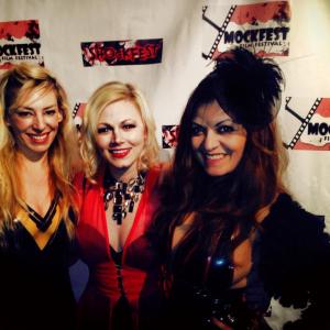 With actresses Jenimay Walker (Ceramic Tango, Serpent's Lullaby) and actress/director Jessica Cameron (Truth or Dare). On the red carpet at the Shockfest Film Festival. Raleigh Studios, in Hollywood, CA (USA).