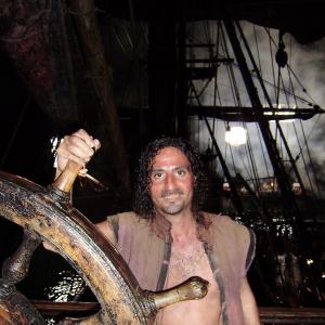 Actor Tristan LaurencePerez playing Spanish Fisherman on set of Pirates of the Caribbean On Stranger Tides