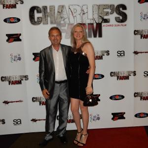 Michael Maguire and Toni McGhee at the premiere of 'Charlie's Farm'.