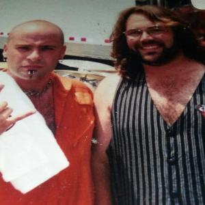Back Stage at OZZFEST with Disturbed's lead sing.