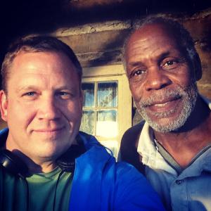 Danny Glover and Lawrence Roeck on the set of 