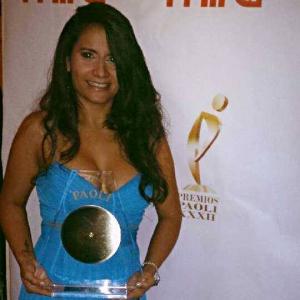 Ivelize with her Paoli Awards for La Gran Alondra