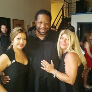 Alinda Harr Actress Ken Anthony II Actor Director Producer Writer Artist and Founder of Artistic License Studio and Joanne Marinho Actress at Waves wrap party