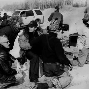 Director Eleanore Lindo conferring with her crew on the set of Touching Wild Horses