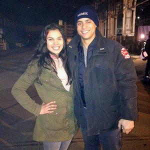 With Charlie Barnett on the set of 