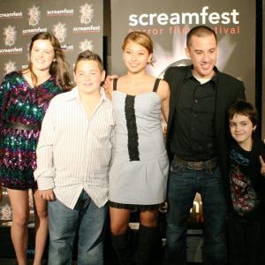 Michael Dougherty Isabelle Deluce Alberto Ghisi Quinn Lord and Samm Todd at event of Trick r Treat 2007