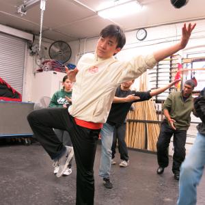 Jerry Liau teaching martial arts at the Moy Yee San Jong headquarters in Brooklyn, New York