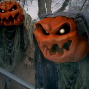 Me on left with David Gechman as Pumpkin Soldiers in the upcoming Potent Medias Sugar Skull Girls