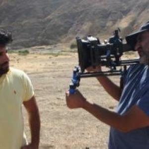 Here as Khalid with Director Uday Rashid on set of feature film EVE Sulumania Kurdistan