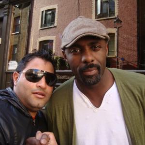Here with Actor Idris Elba on set of BBC Drama LUTHER london