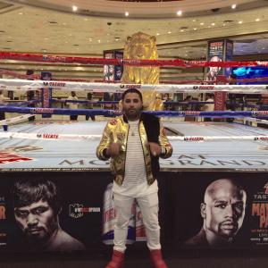 Thaer AlShayei at the MGM grand hotel and arena Las Vegas Nevada for one of the biggest boxing fights in history! Floyd Mayweather Jr vs Manny Paciuo 2015