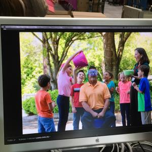 On the set of a Scholastic BooksFall Print Shoot Jordan is in the Red Shirt and his little brother Christian is in the bright orange shirt