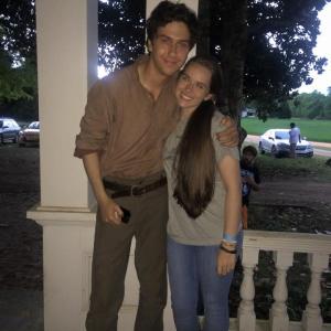 On set of In Dubious Battle with Nat Wolff