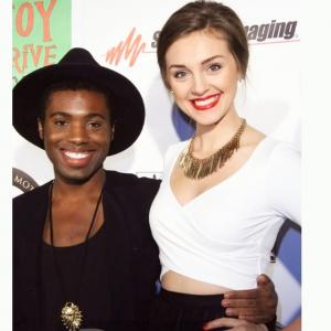 Blake Alexander and fellow actress Tessa Harntiaux attend the Multicultural Motion Picture Associations 15th annual Toy Drive 