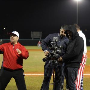 Director Jose Sagaro going through different angles with DP David Cabrera 2014 MLBcom  USSSA  AllAmerican Allstar Game Commercial