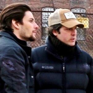 Actor Ben Barnes and director James Mottern on set of Boston crime film BY THE GUN