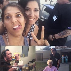 On the set of Father 2016 with Michael Madsen David Proval and casting director Renee Garcia