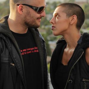 The Pain Killers characters Roman (Erik Audé) and Elise (Rene Michelle Aranda).
