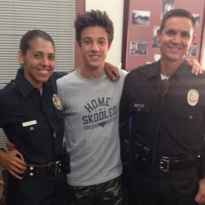 On set of Expelled, with Vine star Cameron Dallas and off duty police officer, Robert Tunnell.