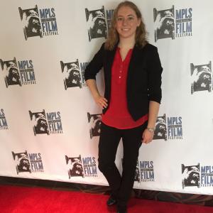 Lauren Barker on the red carpet at the Minneapolis Underground Film Festival to promote Smile, Baby. 8 October 2015.