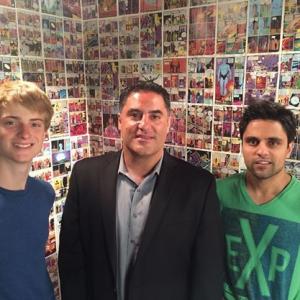 Robby Motz Cenk Uygur and Ray William Johnson on the set of Equals Three