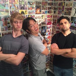 Robby Motz Freddie Wong and Ray William Johnson on the set of Equals Three