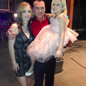On set of 24 Hours with Tom Sizemore and Emilie Tisdale