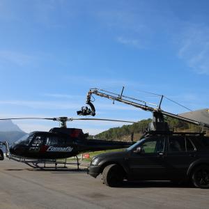 Flighthead operator in Russian arm and helicopter