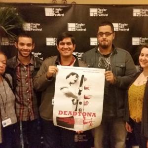 Rosa Ayala, Ezequiel Muirel, Scott Mena, Jeff Leon, and Devin Mixon at the DEADTONA Screening during the 2015 Flagler Film Festival