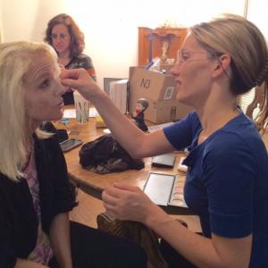 Me doing actress Shellilynn's makeup on the set of Cellar Secret.