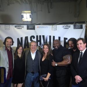 Cast picture of THE CAPTIVES on the red carpet at the Nashville Filmmaker Meetup Private Screening with Bennett Rodgers, Rebecca Ford, Allen Carver, Guardian 7 Michael, Scott Crain and Joseph Wilson.