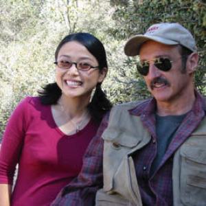 Lela Lee with Michael Gross on the set of 