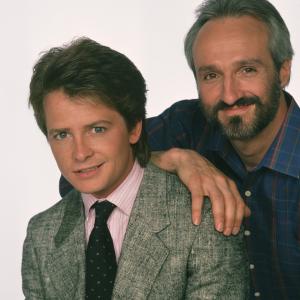 Still of Michael J Fox and Michael Gross in Family Ties 1982