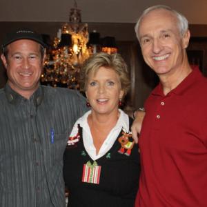Director David Mackay with Meredith Baxter and Michael Gross on the set of Naughty or Nice for the Hallmark Channel November 24 2012