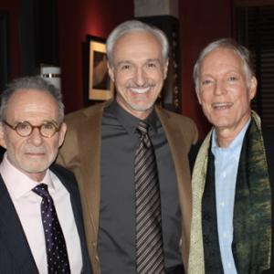 Michael Gross with actors Ron Rifkin and Richard Chamberlain on the set of Brothers  Sisters