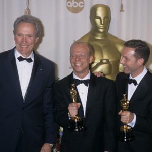 Clint Eastwood with Bruce Cohen and Dan Jinks at The Academy Awards