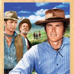 Clint Eastwood Paul Brinegar and Eric Fleming in Rawhide 1959