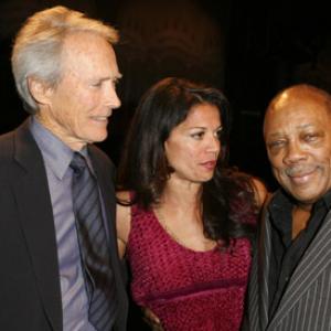 Clint Eastwood Quincy Jones and Dina Eastwood