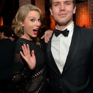 Austin Swift with sister Taylor at 2014 Golden Globes