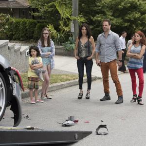 Still of Alanna Ubach Paul Adelstein Lisa Edelstein Conner Dwelly and Dylan Schombing in Girlfriends Guide to Divorce 2014