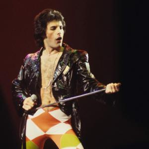 Queens Freddie Mercury performing