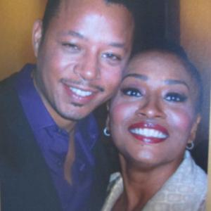 Jenifer Lewis and costar Terrence Howard at the premiere of their film The Princess and the Frog