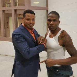 Terrance Howard and I on the set of Empire