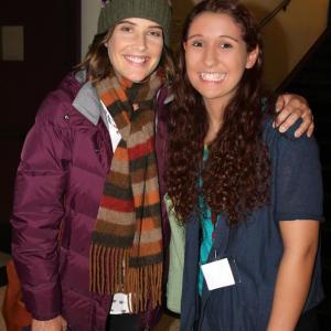 Cobie Smulders and Lisa Christine Holmberg on location for Unexpected 2015